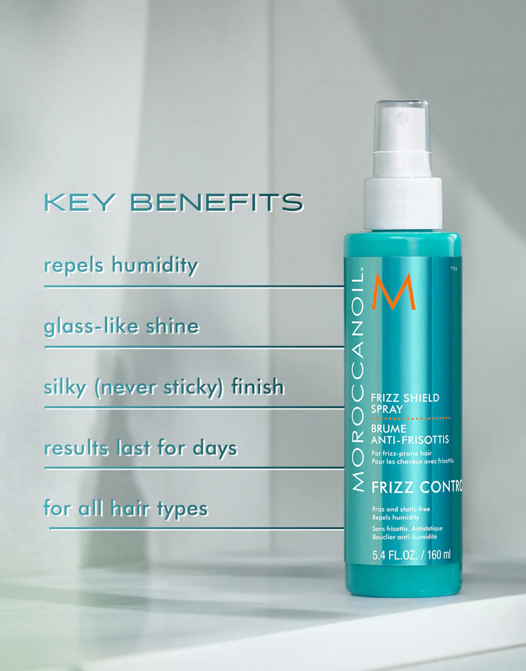 تصویر محصول Frizz Shield Spray موراکناویل با عملکرد ضد شرجی و ضد وز