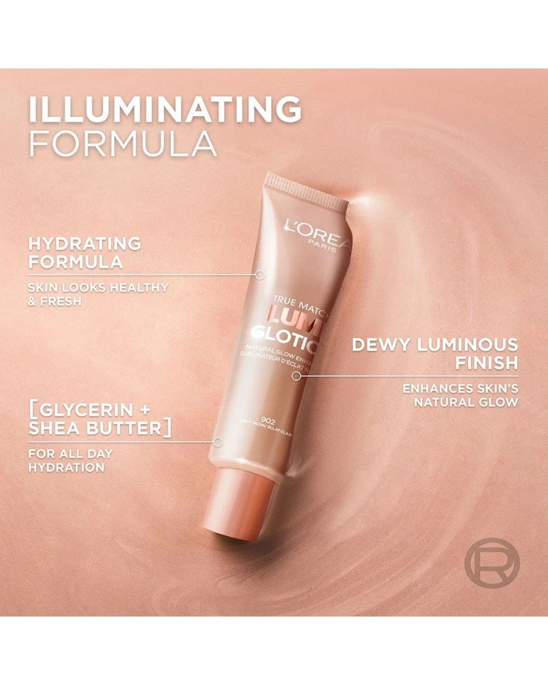  هایلایتر و درخشان‌کننده مایع لومی گلوشن لورآل مدل Natural Glow Enhancer 